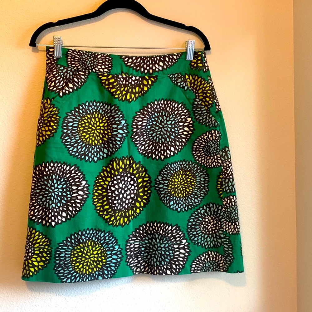 Boden green dandelion skirt.